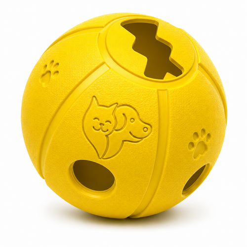 Durable Rubber Dog Treat Ball – Interactive Bouncy Chew Toy for Dogs