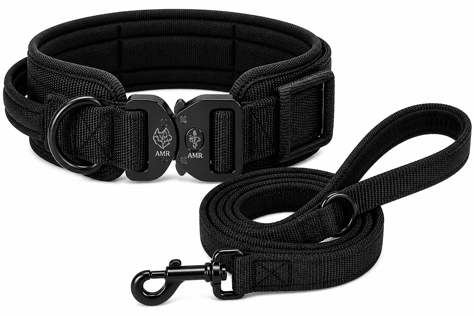 Premium Tactical Dog Collar & Leash Set – Military Style, Strong & Adjustable Nylon