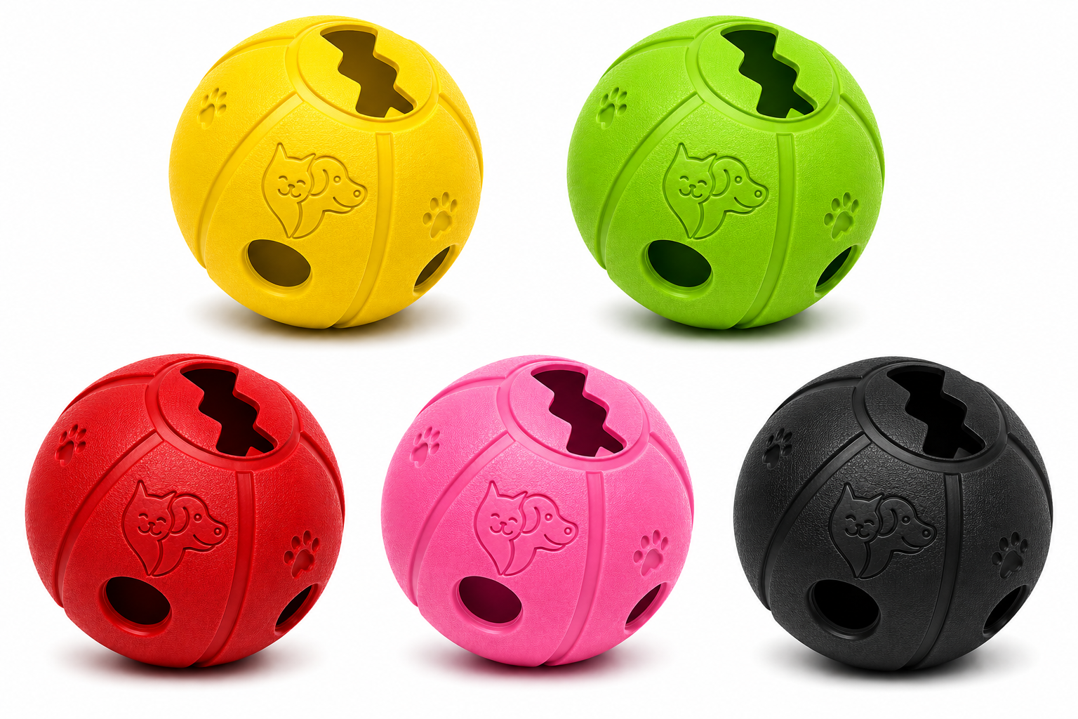 Durable Rubber Dog Treat Ball – Interactive Bouncy Chew Toy for Dogs