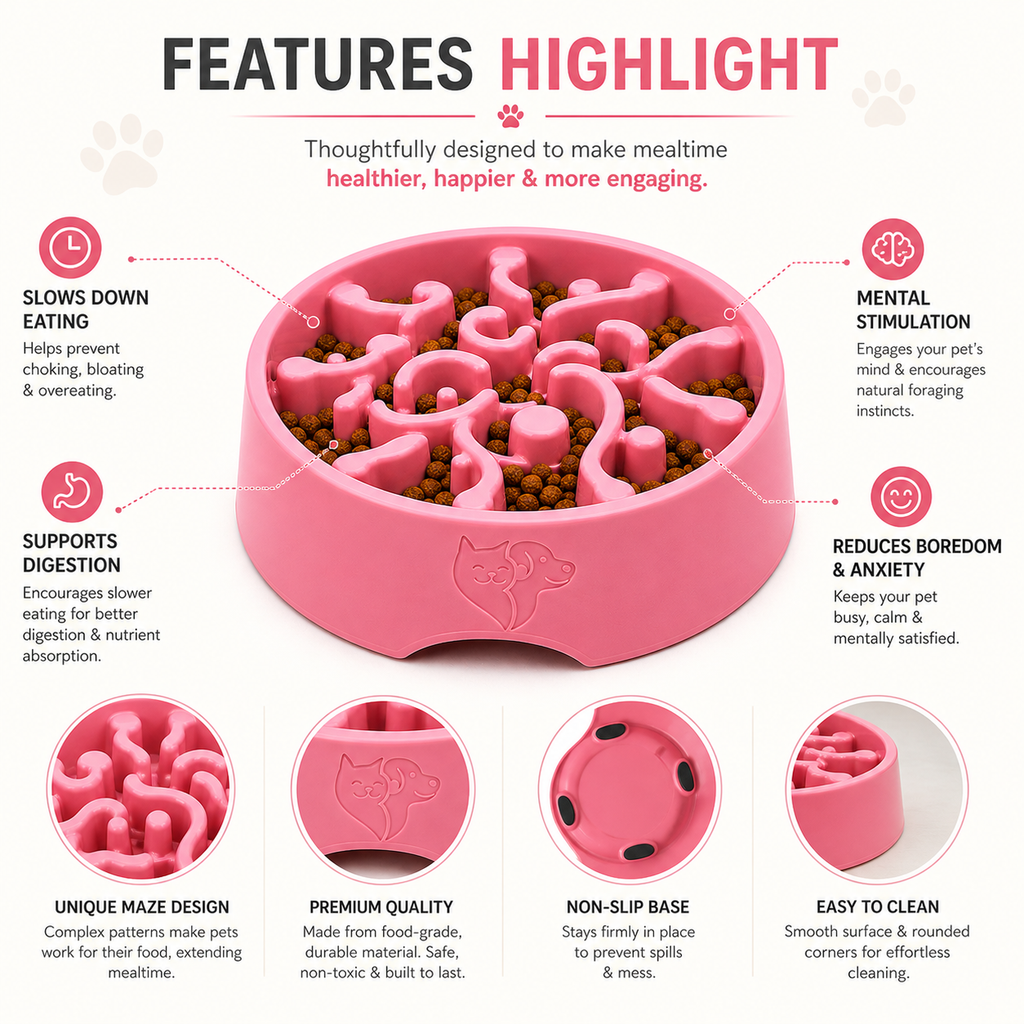 Premium Slow Feeding Dog Puzzle Bowl – Interactive Mental Stimulation Toy