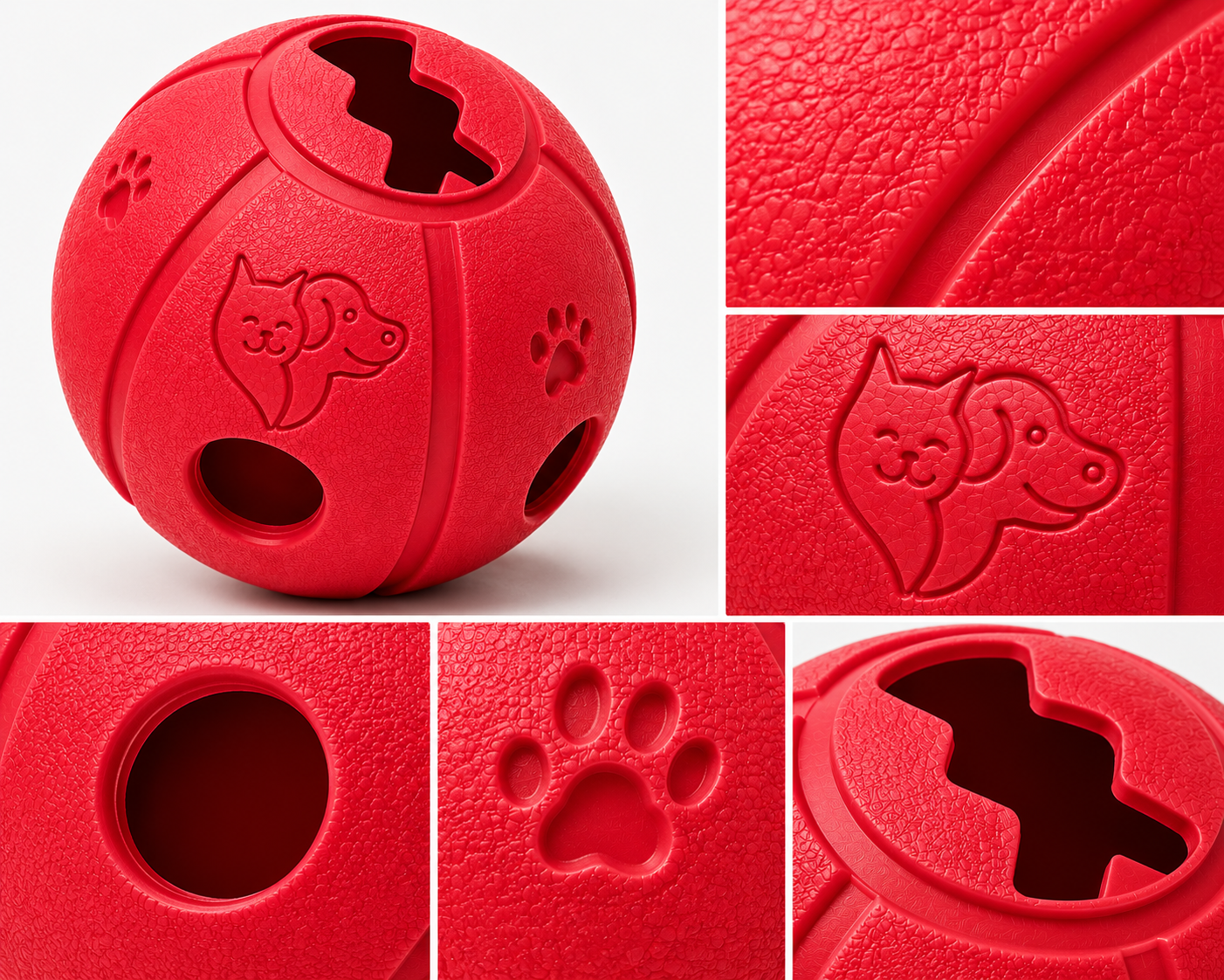 Durable Rubber Dog Treat Ball – Interactive Bouncy Chew Toy for Dogs