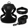 Premium Breathable Dog Vest Harness Set with Matching Collar & Lead